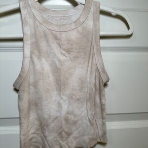 Beige Tie-Dye Sleeveless Top